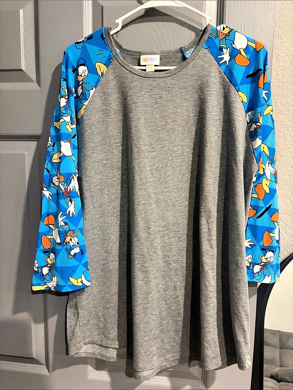 LuLaRoe Irma Tunic - Disney Donald Duck Collection Gray & Blue Size 3XL